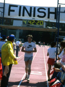 Finish line at Lincoln marathon